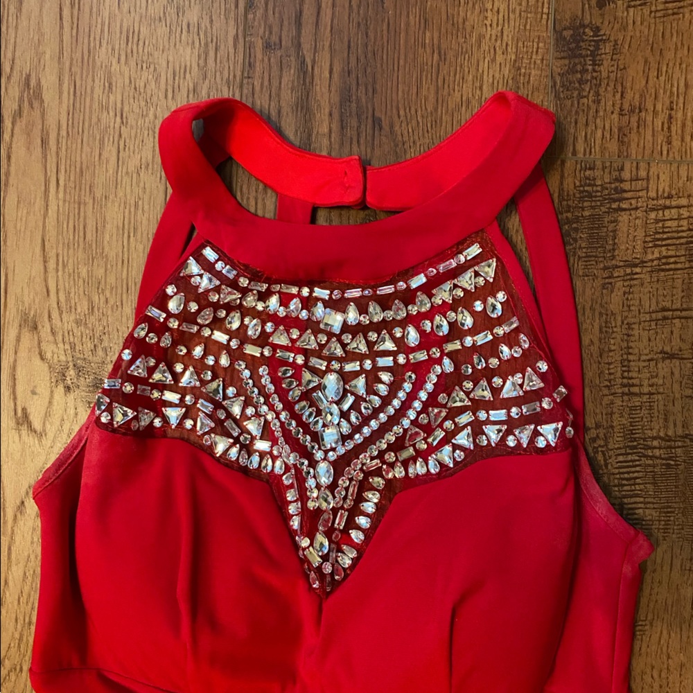 Red dress with rhinestone detail, size 7/8 - Picture 5 of 5